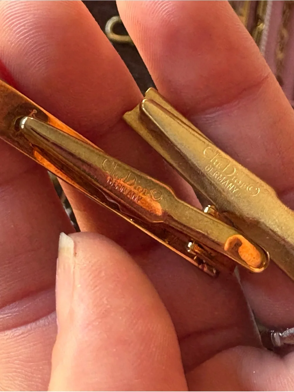 Dior Gold and Black Cuff Link Set